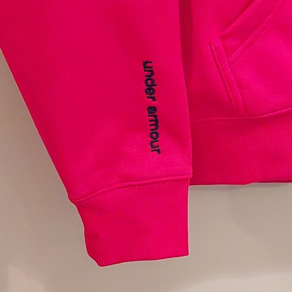 Under Armour hoodie sweatshirt Small pink with logo on chest - Picture 4 of 5